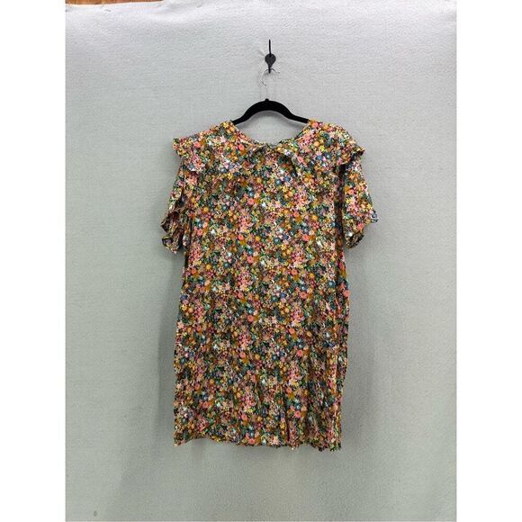 NWT Project Womens Multicolor Ruffle Short Sleeve Mini Shift Dress Size Medium - Picture 5 of 8